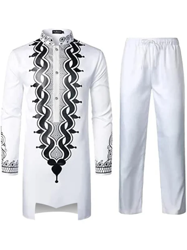 tenue élégante homme blanche brodée pour cérémonies