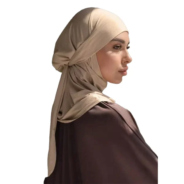 Châle Hijab Instantané – Foulard Uni Pratique Moderne